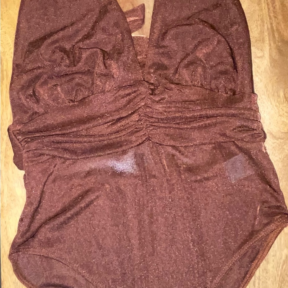 Brown Shimmer One-Piece body suite